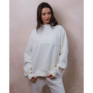 PARKE Sweatshirt Bridal Varsity Mockneck Pearl S/M NWT